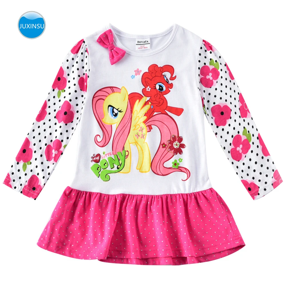 Милое Хлопковое платье JUXINSU My Girls Little Pony с длинным рукавом волнистое для девушек