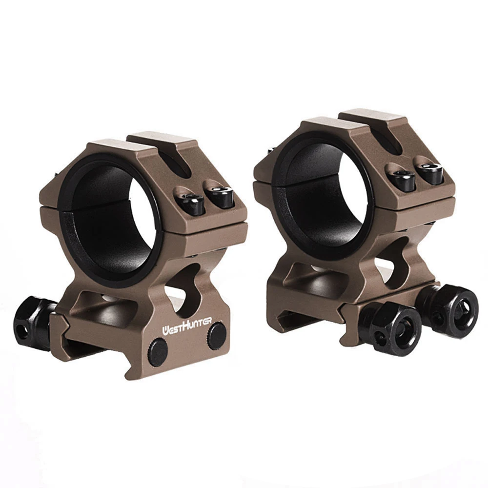 

WestHunter Tan Low Profile Picatinny Mount Hunting Tactical Scope 1 Inch/30MM Dual Rings 20MM Rail Rfilescope Scope Mount Base