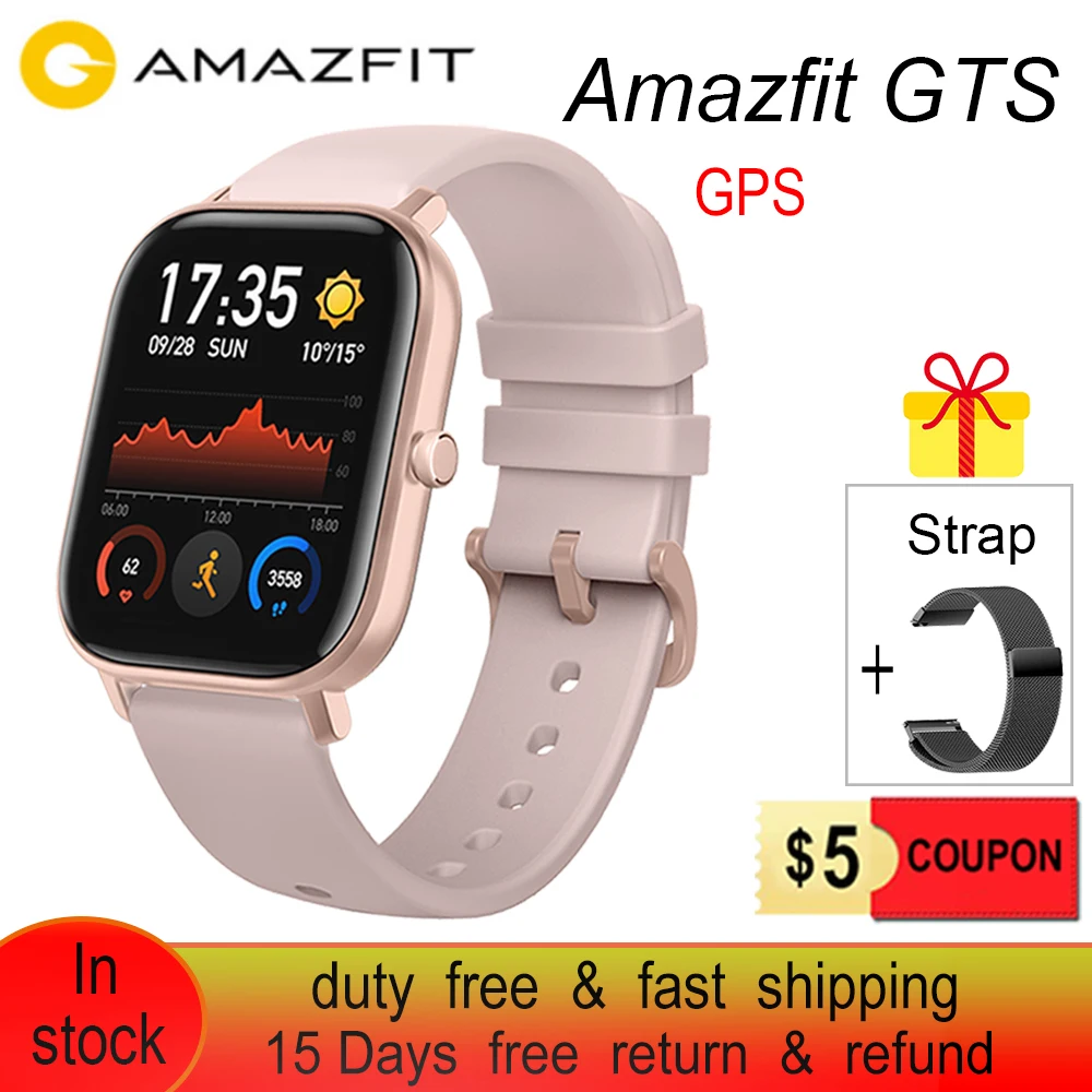 

Amazfit GTS Smart Watch Global Version 5ATM Waterproof Swimming Sport Watch 14 days Battery Music Control ios Android 2019