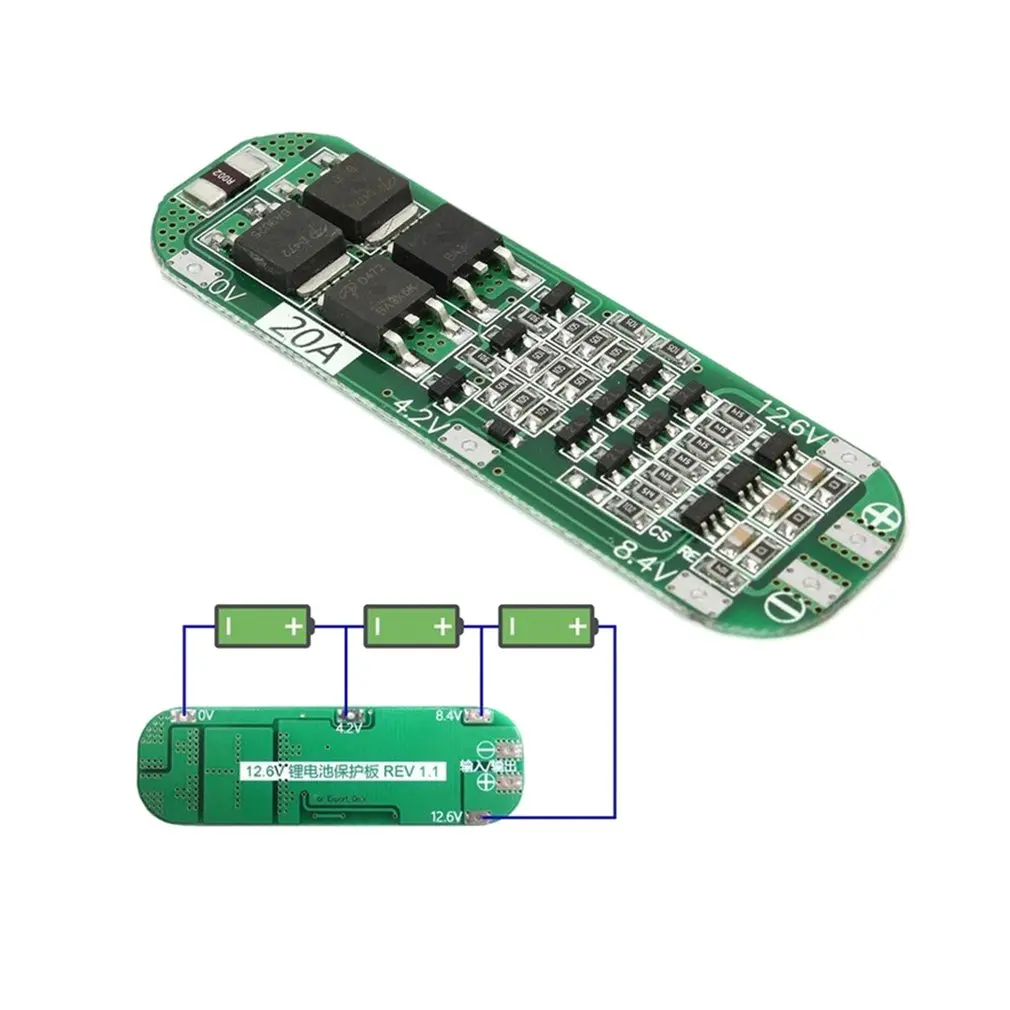 3S 20A профессиональная литий-ионная литиевая батарея 18650 зарядное устройство PCB плата защиты BMS для сверлильного двигателя 12,6 V Lipo модуль