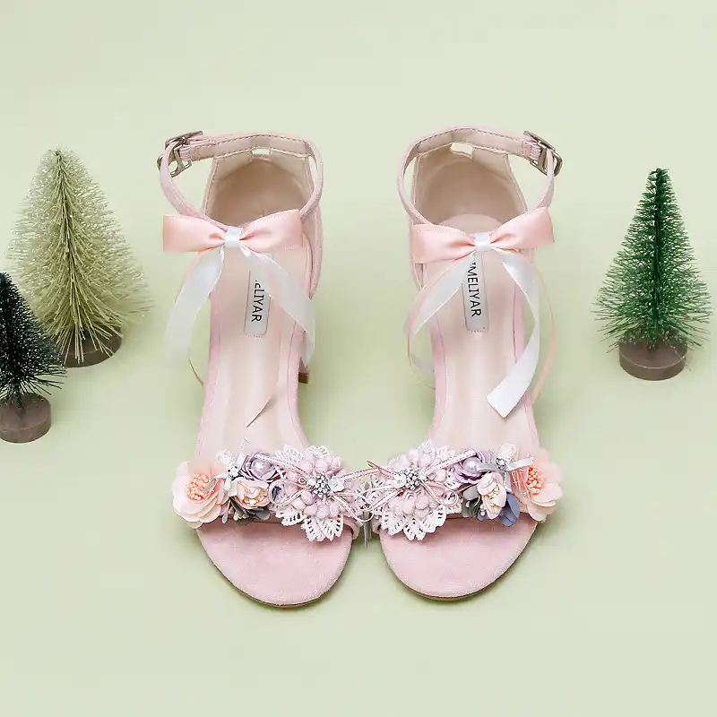 baby pink bridesmaid shoes