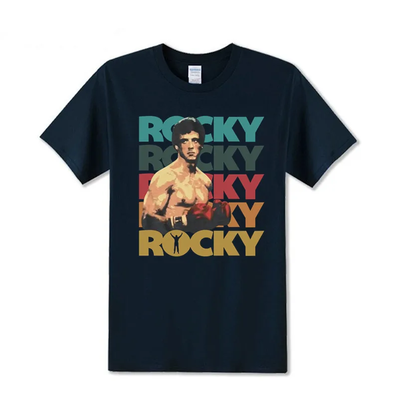 100% cotton Men's Printed T shirts Rocky Balboa T Shirt New Black ...