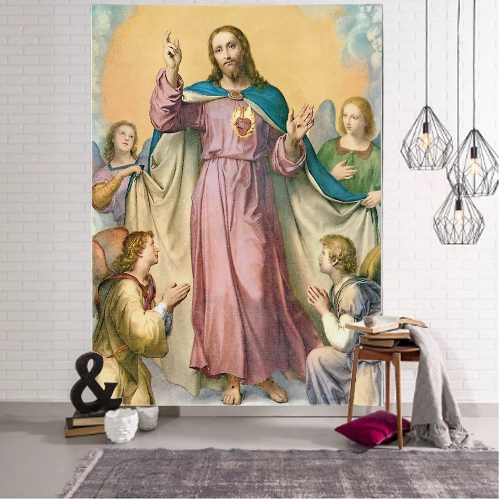 World Famous Paintings Decorative Tapestry Mandala Bohemian Tapestry Art Deco Blanket Curtain Hanging Living Room Bedroom
