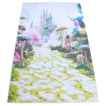 

3 x 5FT Fairy Tale Mushroom Castle Photography Backdrop Studio Props Background