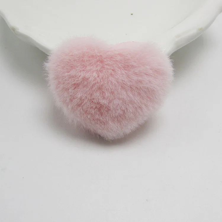 20 шт./лот аппликация из искусственного кроличьего меха в форме сердца для одежды пушистый Войлок мягкие швейные принадлежности аксессуары для поделок, банты для волос - Цвет: Style1-pink