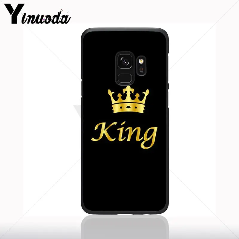 Ratu dan Raja Putri Merah Muda Hitam Lembut Ponsel Case untuk Samsung Galaxy S10plus S9 S8plus S10e A50 A70 A10 Ponsel