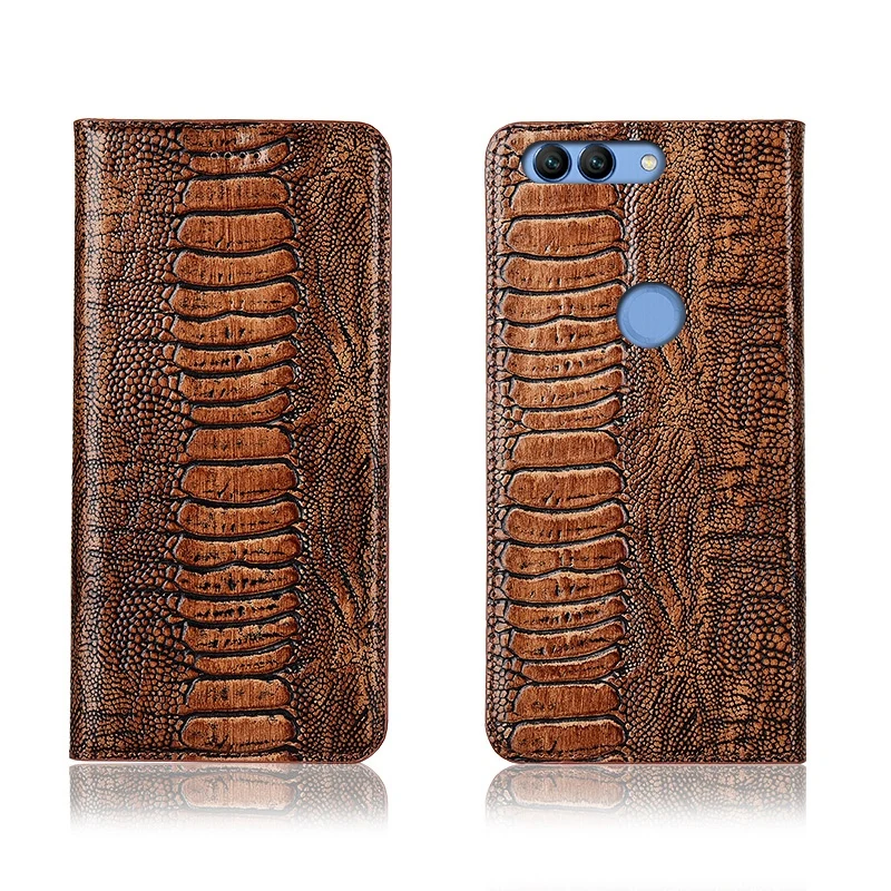 

Ostrich foot pattern genuine leahther phone bag for Huawei Nova 2S magnetic phone case for Huawei Nova 2 Plus flip cover funda