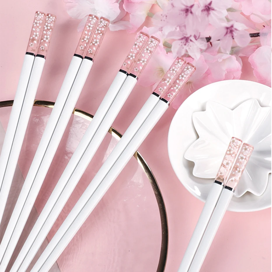 Amber Sakura Japanese Chopsticks Antibacterial Anti-slip High Te