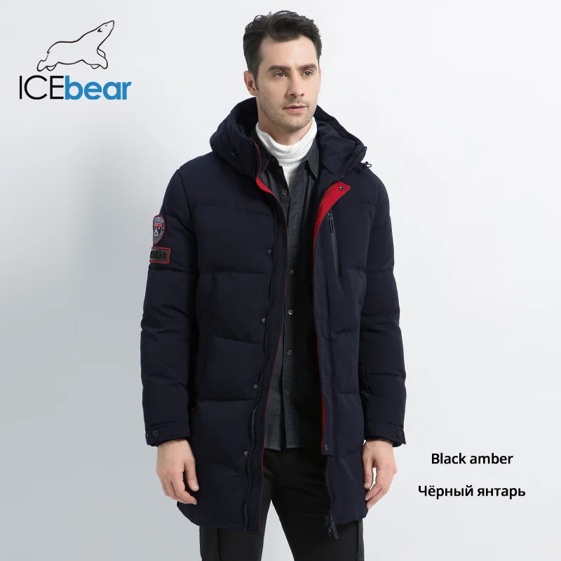M460 ICEbear Лидер продаж зима капюшон Для мужчин куртка парки высокое качество парка модное повседневное пальто MWD18856D - Цвет: M460