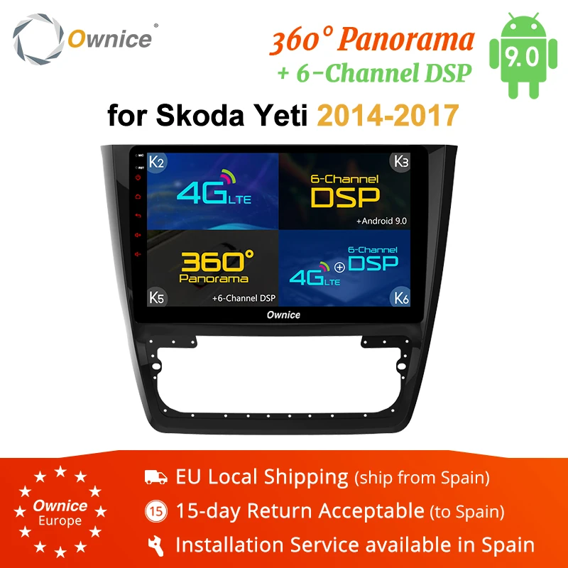 Ownice K1 K2 Android 8,1 8 Core 2 GB/32 GB для Skoda Yeti 2014 2015 2016 2017 с gps автомобильный dvd плеер с навигацией плеер радио