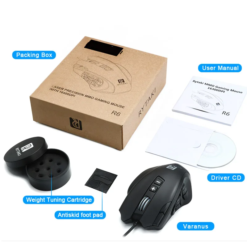 Computer mouse 16400 DPI usb wired ergonomic Gaming mouse for laptop