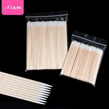 100 шт Деревянные ватные палочки инструменты для наращивания ресниц макияж здоровье татуировки Красота Макияж цвет ногтей шов специальный грязный сбор