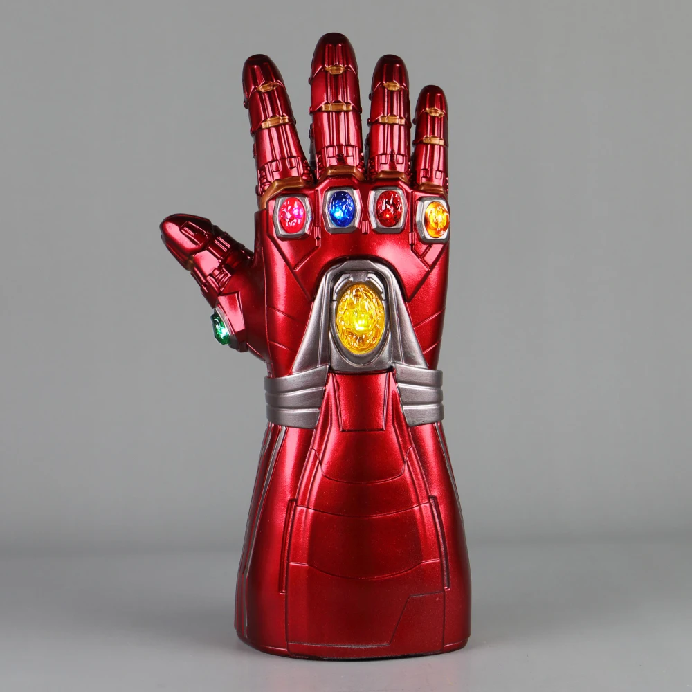 Новые мстители эндгейм IronMan Infinity Gauntlet камни Съемная со светодиодной подсветкой Косплей рука танос латексные перчатки супергерой оружие