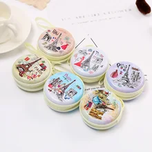 Милое детское портмоне маленькие женские карманы для монет печать сумки для девочек жестяная Сумочка башня из мультфильма Хранение Кошелек мини-сумка на молнии