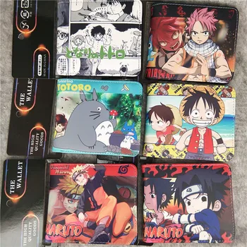 

High Quality Women Men Wallet Cute Cartoon Totoro Fairy Tail Leather Short Purse with Card Holder Zipper Coin Bags Wallets Gifts