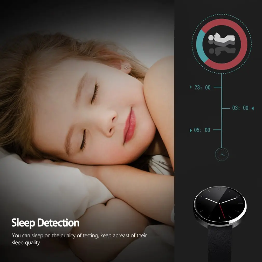 DM360 Black Waterproof Wrist Smart Watch Pedometer Stopwatch Anti-lost Function Smart Alarm Clock Sedentary Reminder