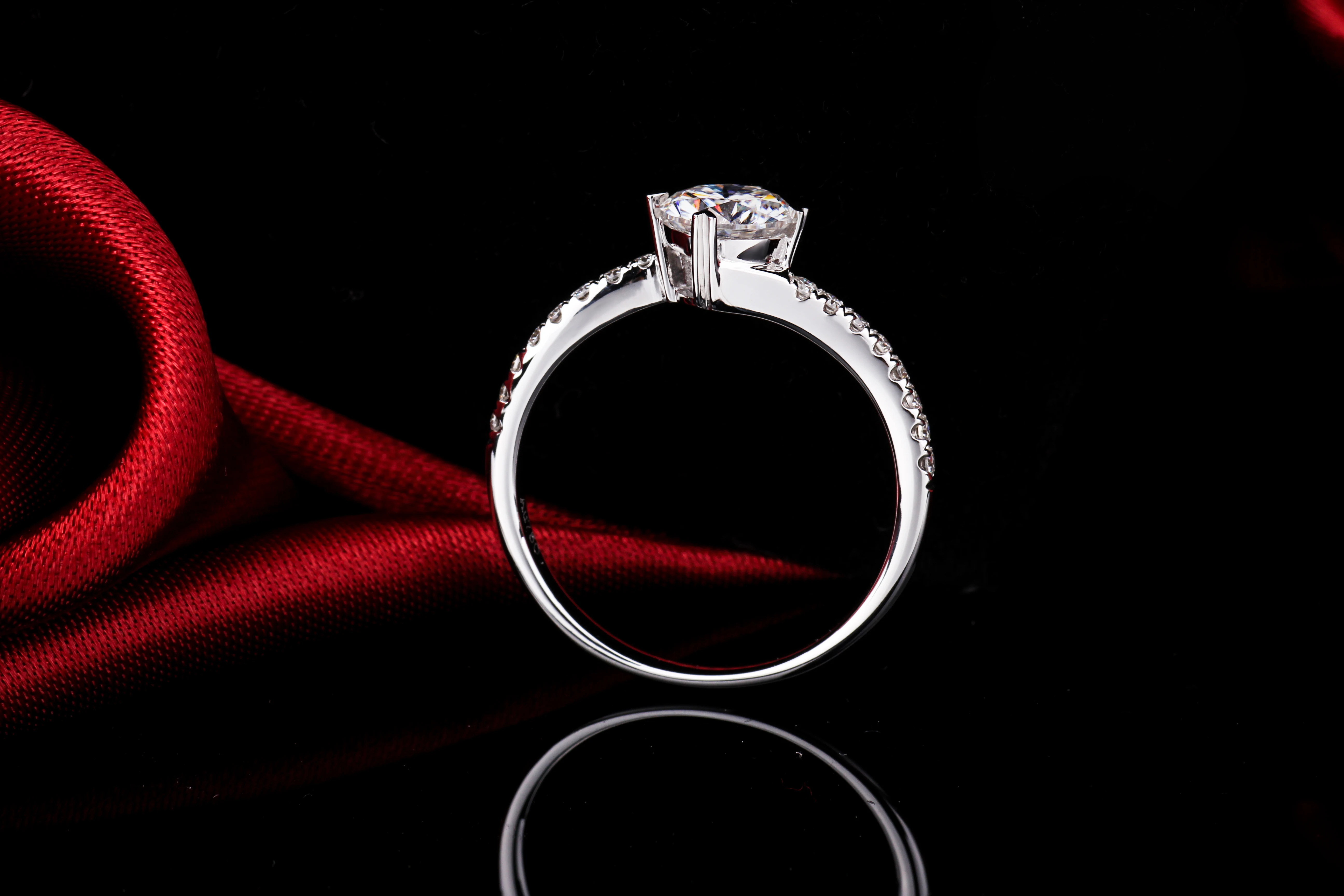 Starsgem Pretty 18k Moissanite 1ct романтическое кольцо тест-позитив 8 сердец и 8 стрел блестящее кольцо D цвета для женщин