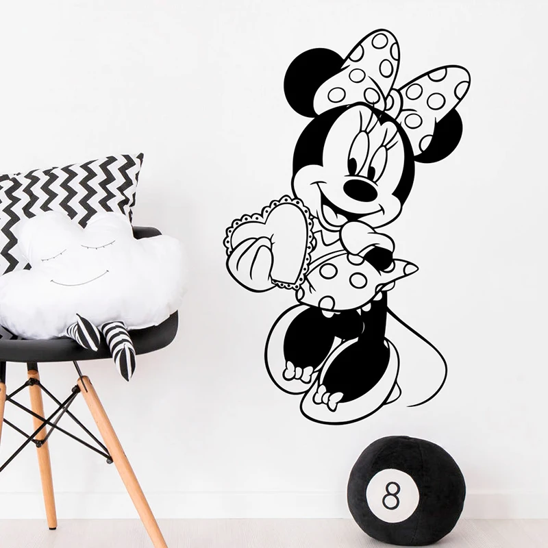 Disney Minnie Mouse Vinyl Wall Decals Girl Kids Cute Heart Love Gift Mickey Mouse Cartoon Baby Girl Boy Kids Room Wall Stickers Disney Minnie Mouse Vinyl Wall Decals Girl Kids Cute Heart Love Gift Mickey Mouse Cartoon Baby Girl Boy Kids Room Wall Stickers