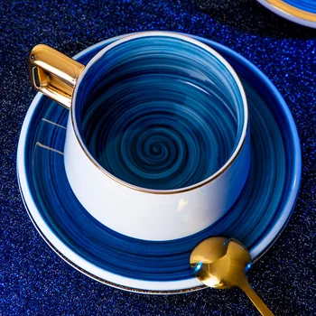 

Luxury White Coffee Cup European Small Creative Ceramic Cup Small Exquisite Suit Home Living Room Ins Wind Cup and Saucer