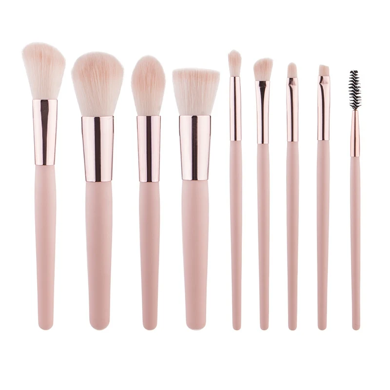 

9pcs Makeup Brush Set Loose Powder Brush Foundation Brush Eyebrow Eyelash Lip Brush Cosmetic Brush Set