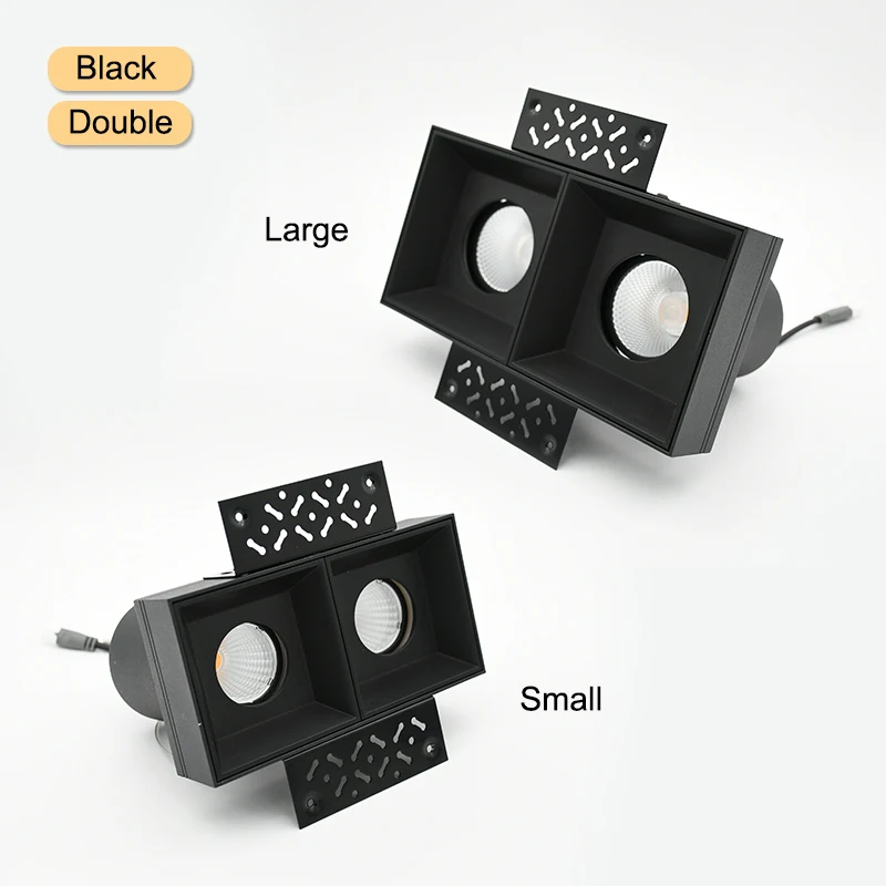 US $47.19 SCON Double Row Grill Lights 14W 24W Pure Black Ceiling Embedded Spot Lamps Led Modules Restaurant LED Downlight