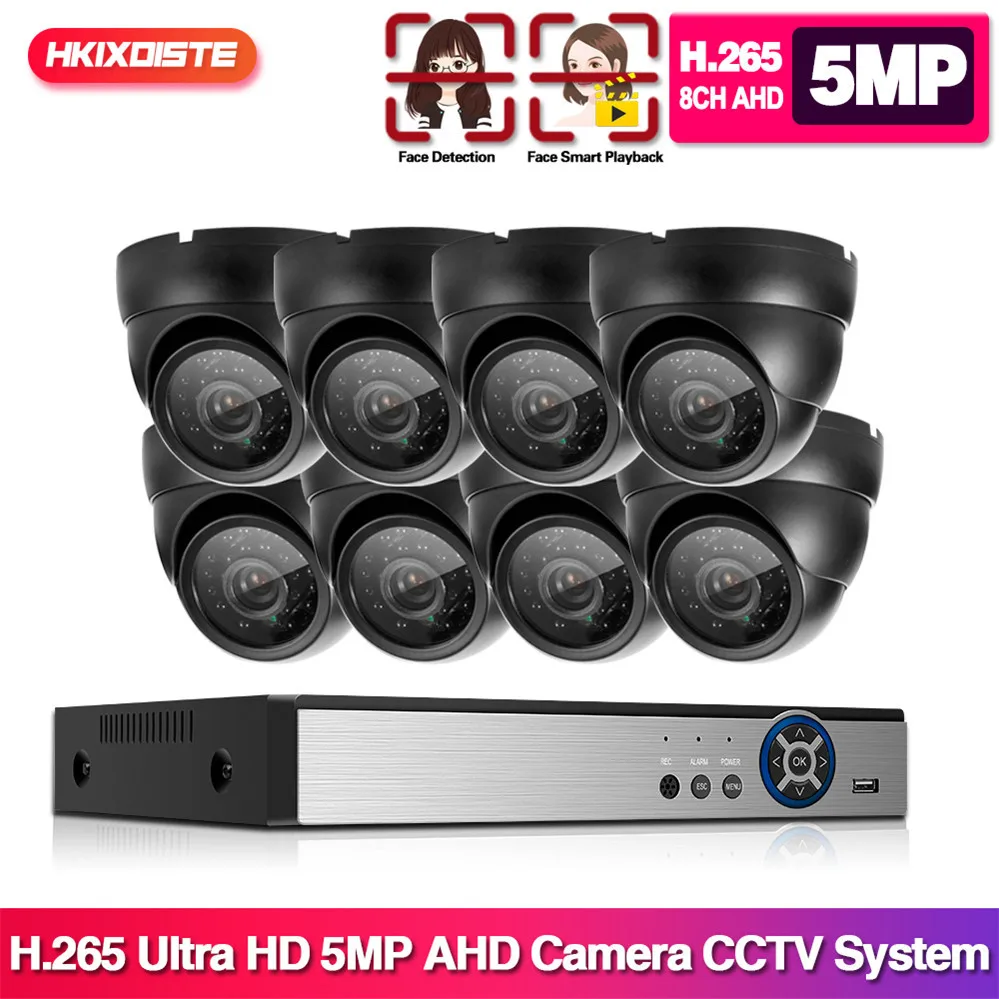 

8CH DVR CCTV Security Camera System 5MP AHD DVR Kit Outdoor Waterproof Analog Dome Camera Video Surveillance System Set XMEYE