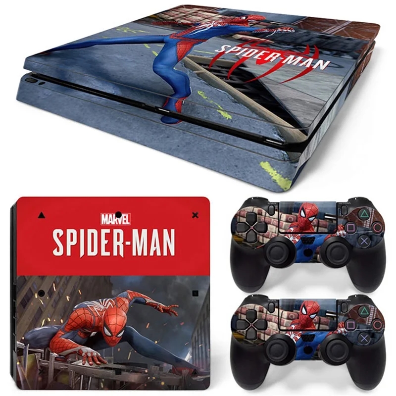 Marvel Spiderman Venom Vinyl Skin Sticker for PS4 Slim Console and 2 Controllers Decal Cover Game Accessories 
