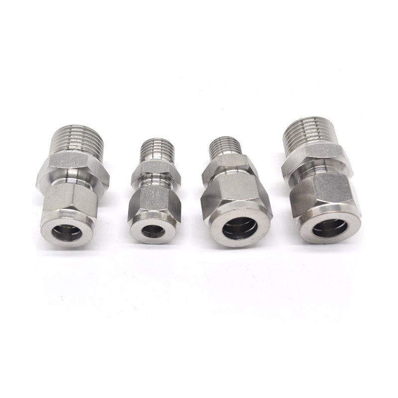 Steel Straight Conversion Adapter Fittins 304 SS Pipe Fitting Tube DSJ-M,YDF-LOK,LOK, Ferrule Connector 1/8 1/4 3/8 1/2