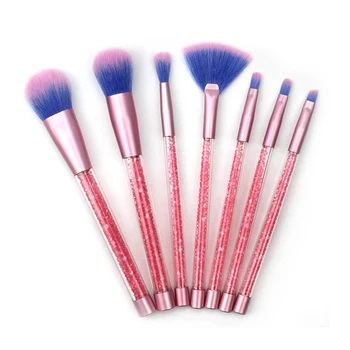 

7PC Crystal Professional Make Up Brush Set Fashion Daily Cosmetic Brush Blender Styling Tools Foundation Powder Blushes