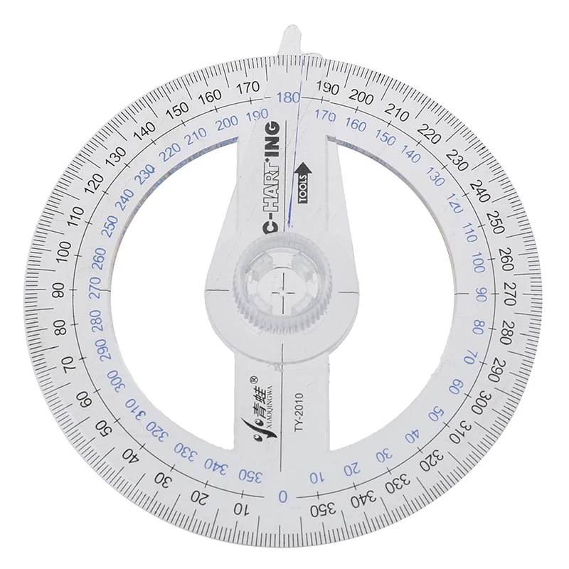 Circular 360 Degree Pointer Protractor Ruler Angle Finder Swing Arm Supplies YI 