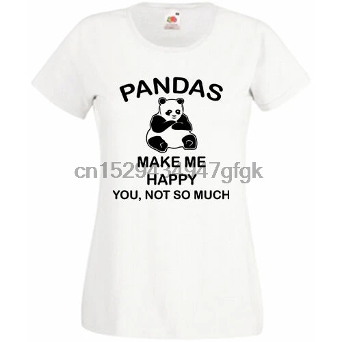 Футболка Pandas Make Me Happy Women идеальный подарок Рождество день рождения смешная шутка