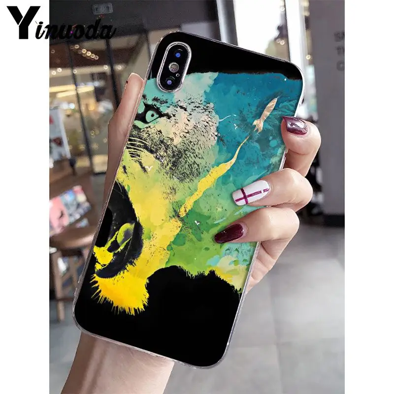 A6 Yinuoda разъяренный Тигр Coque Shell чехол для телефона iPhone 6S 6plus 7 7plus 8 8Plus X Xs MAX 5 5S XR - Цвет: A6