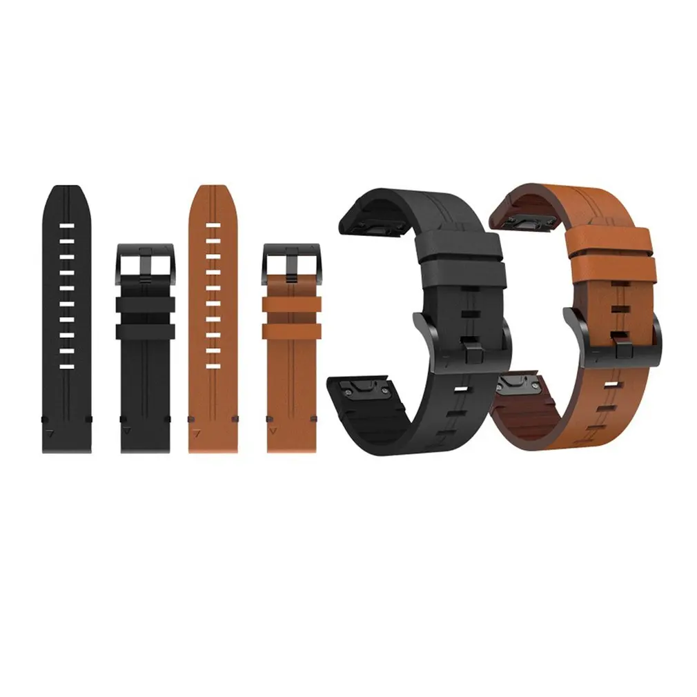 

New Portable Needle Pattern Quick Release Leather Watch Strap For Garmin Smart Watch Wrist Band Durable Accessories High Quality