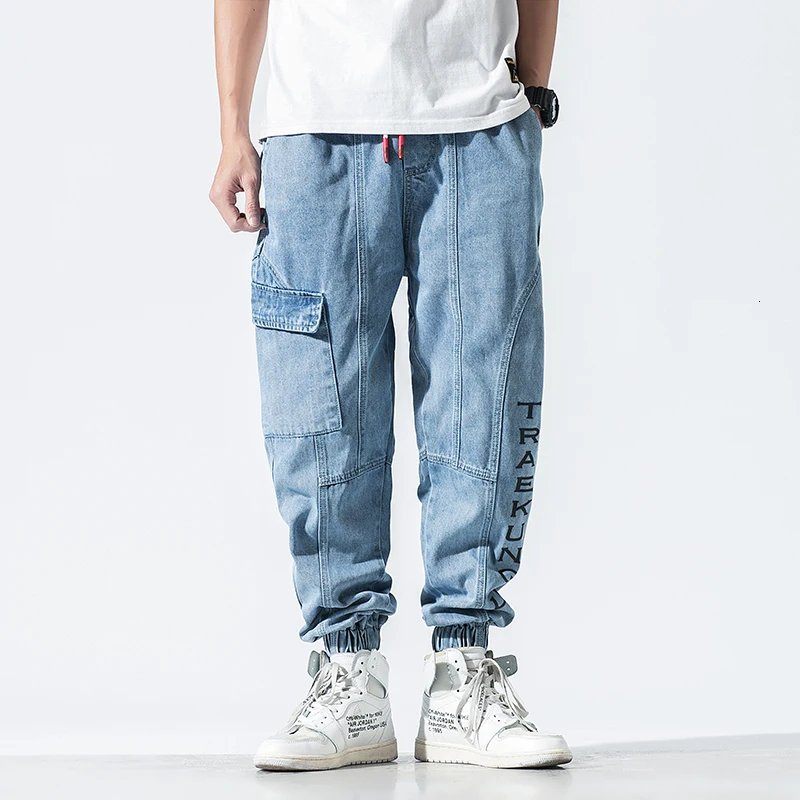 Denim Vintage Washed Retro Trousers Erkek Pantolon Calca Jean Masculina Fashion Men Hip Hop Baggy Loose Fit Harem Pant | Мужская одежда