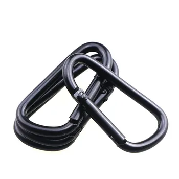 

1000pcs/lot 46.5mm Black Aluminum Carabiner D-Ring Key Chain Clip Camping Keyring Snap Hook Outdoor Travel Kit Factory wholesale