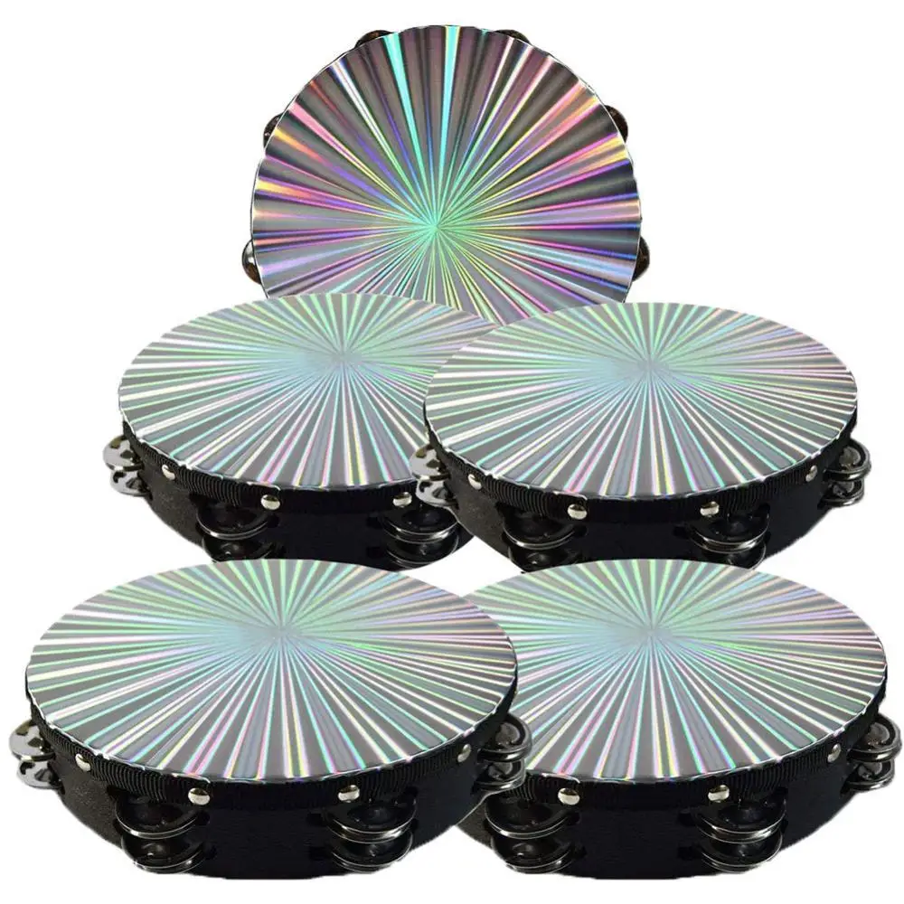 8/10 Inch Tambourine Double Row Metal Jingle Bells Percussion Music Fashion Instrument Facility Tambourine