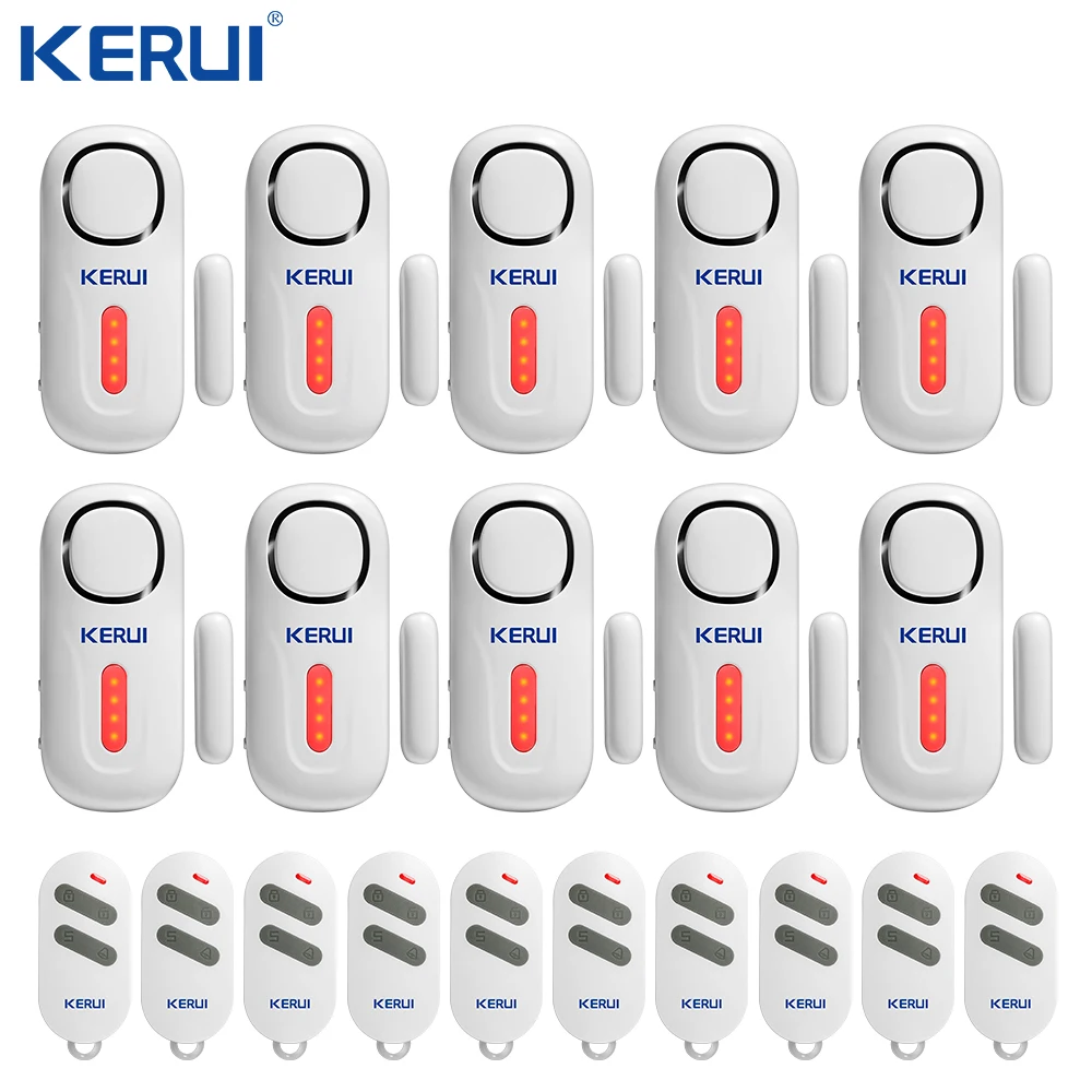 KERUI D2 Door Sensor App Control Security Alarm System Siren Vibration Detector for sale online 