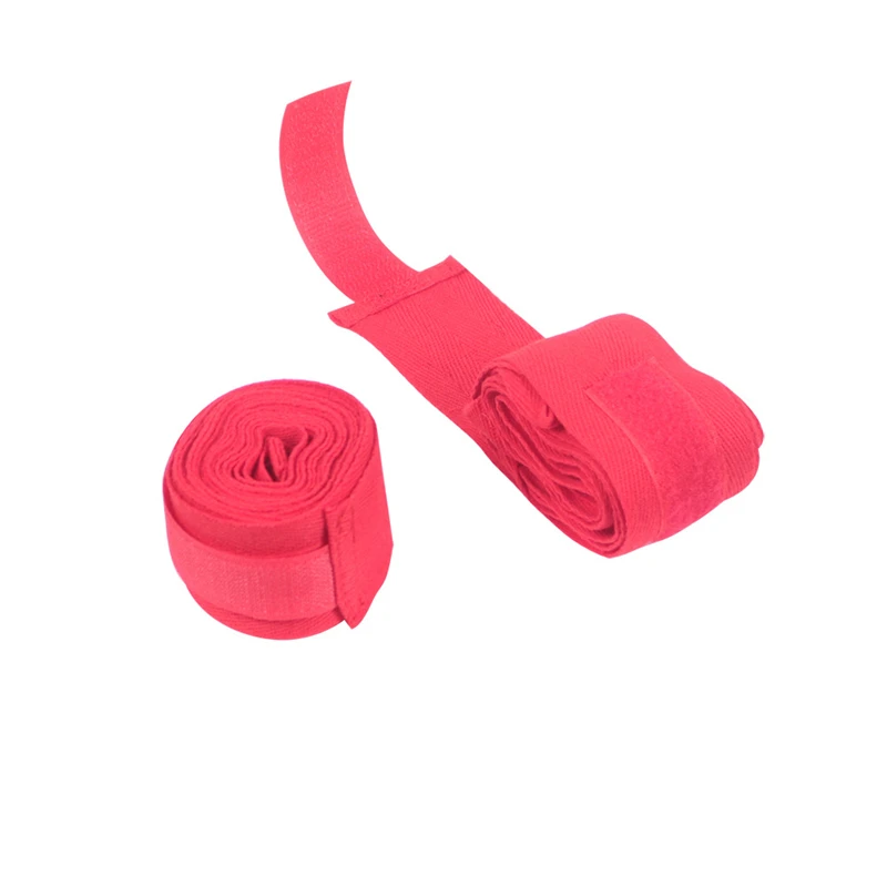 Хлопковый боксерский бандаж, Санда, Боевая оберточная лента, для занятий спортом на открытом воздухе, защитное снаряжение, защита от пота, оборудование для фитнеса - Цвет: Красный