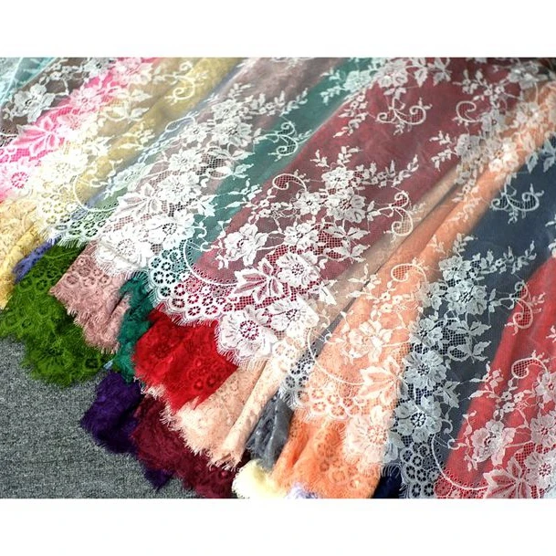 3meter Eyelash Lace Fabric DIY Decorative Soft Off Nylon Eyelash Lace Trim Wedding Dress Fabric