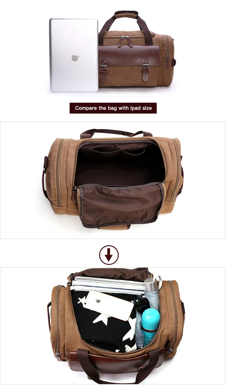 Canvas travel  hand bag  high capacity hand bag  manufacturers  custom hand bag