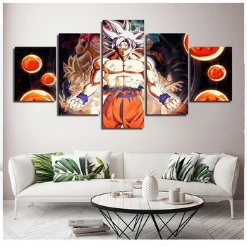 

5 Piece diamond painting japanese style Dragon Ball For Kids Room Anime 5d cartoon mosaic Popular diamond embroidery round drill