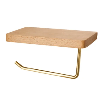 

Multifunction Paper Towel Rack Free Punch Wood Wall Mount Tissue Storage Bracket Shelf Bracket Bathroom Organizer Accessories