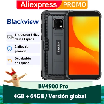 Перейти на Алиэкспресс и купить Blackview 4G Мобильный BV4900 Pro 4 Гб + 64 ГБ Android 10 5580 мАч NFC мобильный телефон воды IP68 Octa Core 5,7 дюйм (ов)