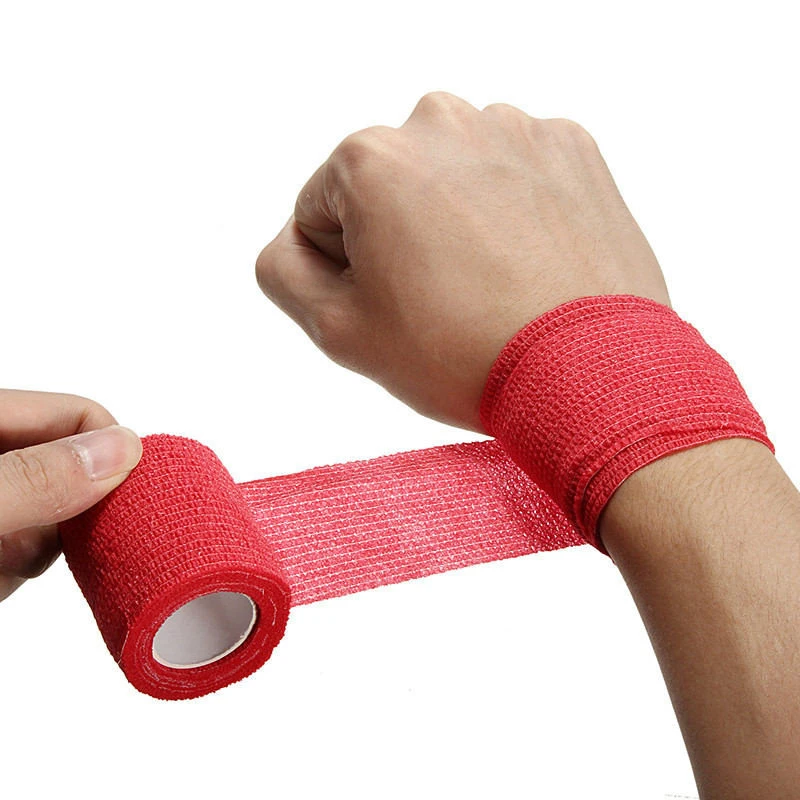 

5 Colors Disposable Self Adhesive Elastic Bandage For Handle With Tube Tightening Of Tattoo Accessories Knee Muscle Tape