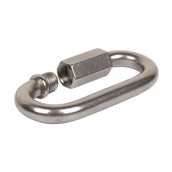 

1pc M5 316 Stainless Steel Chain Quick Link Marine Oval Thread Carabiner Chain Connector Keychain Buckle Locking Carabiner