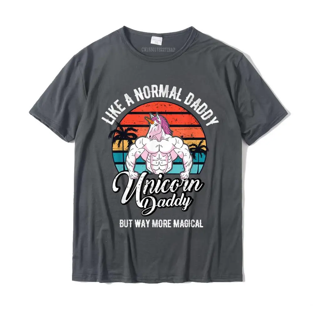 Slim Fit Personalized Family Tshirts O-Neck Cotton Fabric Boy T Shirt Short Sleeve Summer/Autumn Family T-shirts Unicorn Daddy Retro Vintage Unicorns Gym Workout Dad Gift T-Shirt__MZ22975 carbon
