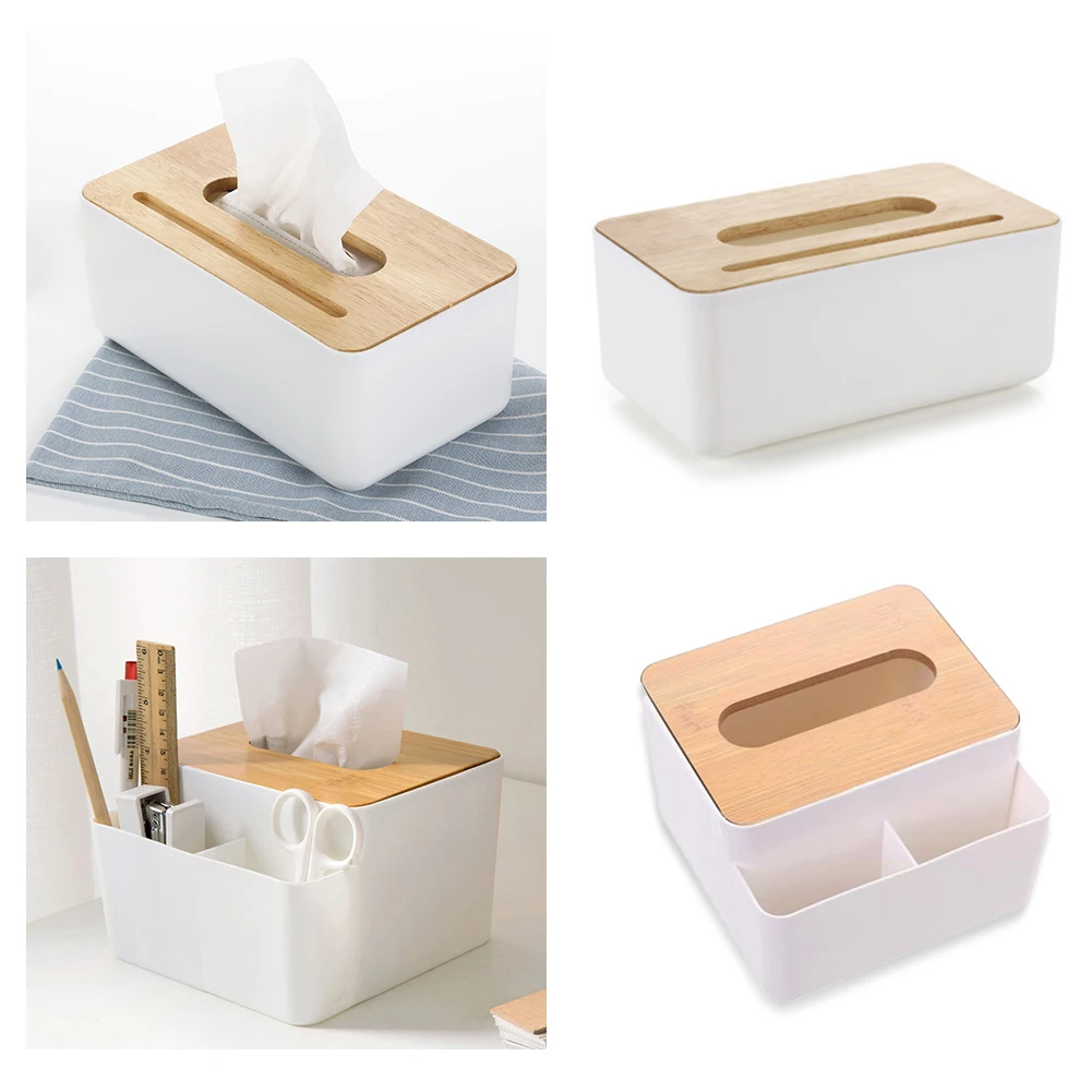 

Storage Tissue Box Home Kitchen Wooden Desktop Plastic Eco-friendly Durable Large Capacity Easy To Use Tissue Box Napkin Holder