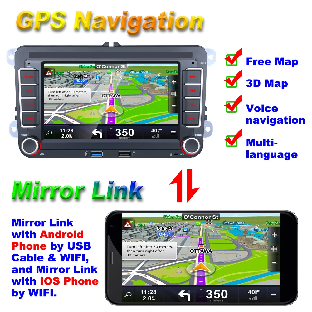 Автомагнитола 2 Din на Android 8 1 мультимедийный плеер с GPS стерео для Volkswagen Skoda VW Passat Polo