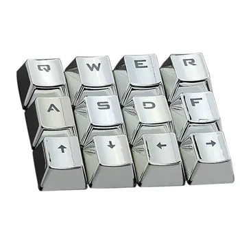 

12pcs Universal Game Keycap Low Profile Replacement Backlit Durable USB Gold Plated Accessory Office Mechanical Keyboard Removal
