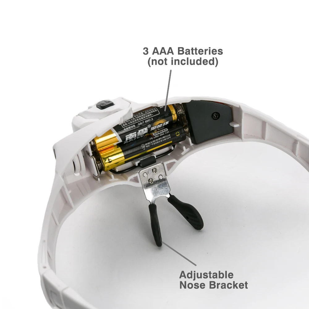 Magnifying Glasses With LED Lights Lamp Interchangeable Lens 1.0X/1.5X/2.0X/2.5X/3.5X Tool Repair Reading Magnifier
